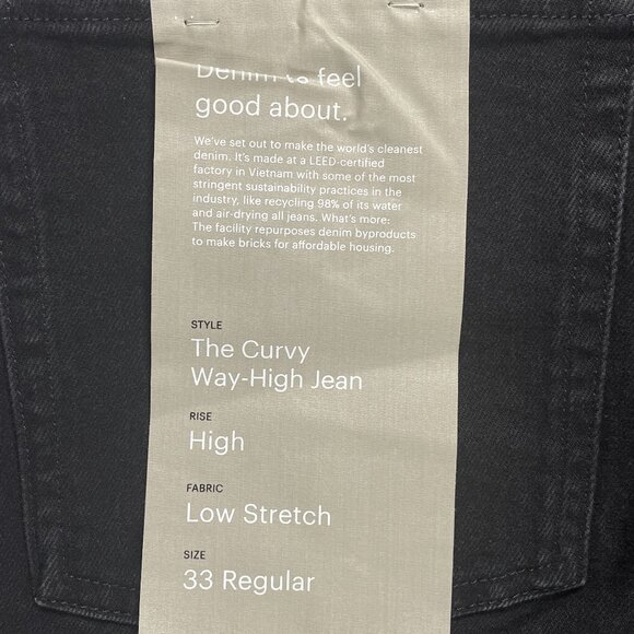 Everlane Curvy Way High Jeans - Coal Black 33 - Picture 10 of 12